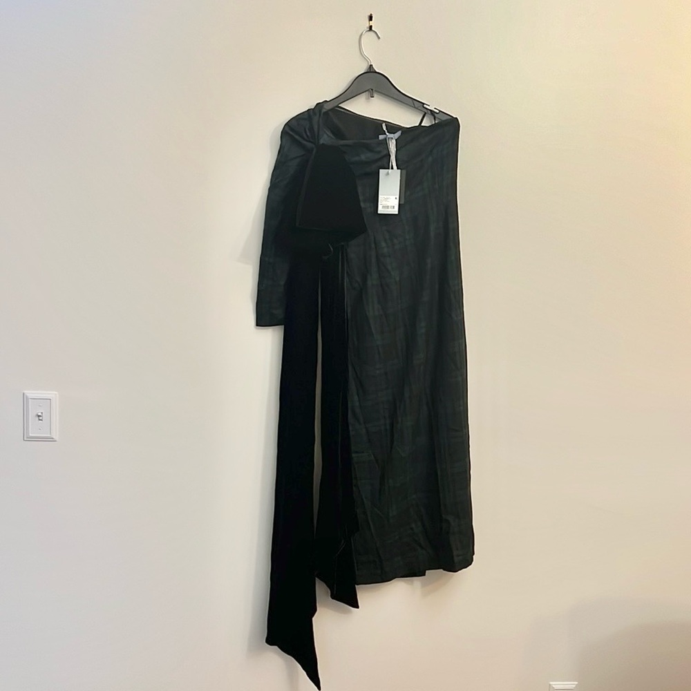 Antonio Melani x Born on Fifth Jennings Plaid Velvet Bow Detail Maxi Dress - Picture 11 of 16